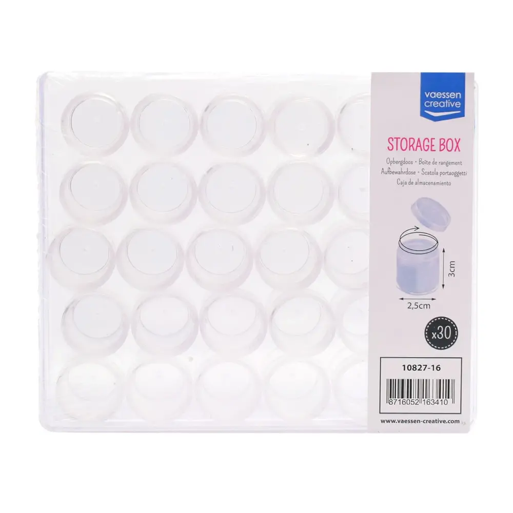 Vaessen Creative Opbergdoos Met 30 potjes (10827-16) Vaessen Creative Opbergdoos Met 30 potjes (10827-16)