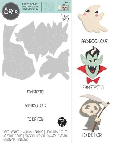 Sizzix Thinlits Die Set with Stamps Spooky Friends (666315) Sizzix Thinlits Die Set with Stamps Spooky Friends (666315)