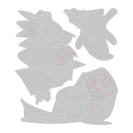 Sizzix Thinlits Die Set with Stamps Spooky Friends (666315) Sizzix Thinlits Die Set with Stamps Spooky Friends (666315)