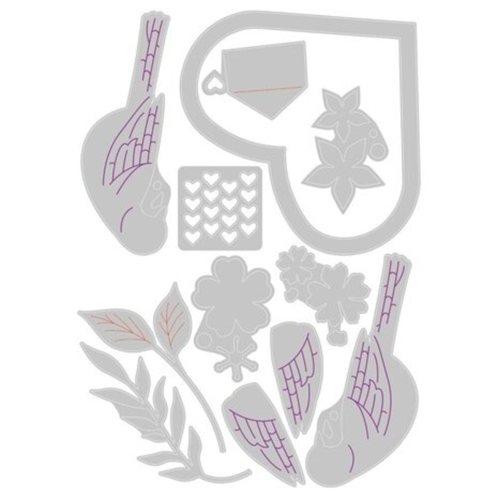 Sizzix Thinlits Die Set Sweet Birds (666485)