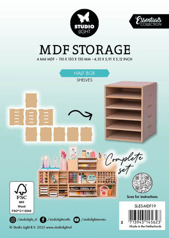 Studio Light Essentials MDF Storage Half Box Shelves (SL-ES-MDF19) Studio Light Essentials MDF Storage Half Box Shelves (SL-ES-MDF19)