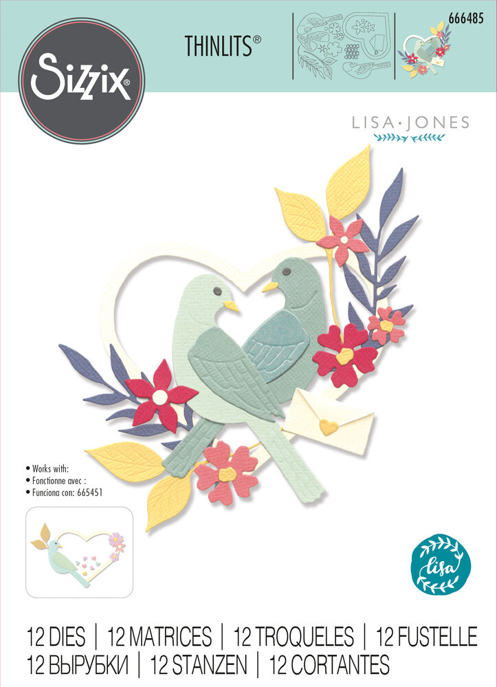 Sizzix Thinlits Die Set Sweet Birds (666485)