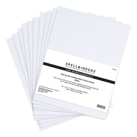 Spellbinders Pop-Up Die Cutting Glitter Foam Sheets White (SCS-291)