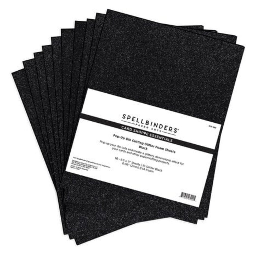Spellbinders Pop-Up Die Cutting Glitter Foam Sheets Black (SCS-292) Spellbinders Pop-Up Die Cutting Glitter Foam Sheets Black (SCS-292)