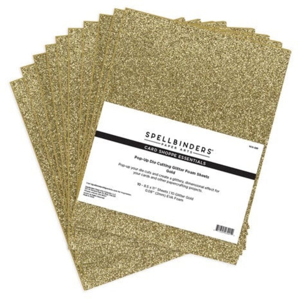 Spellbinders Pop-Up Die Cutting Glitter Foam Sheets Gold (SCS-293) Spellbinders Pop-Up Die Cutting Glitter Foam Sheets Gold (SCS-293)