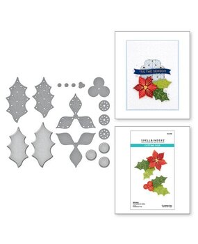 Spellbinders Stitched for Christmas Stitched Poinsettia & Holly Dies (S4-1299) Spellbinders Stitched for Christmas Stitched Poinsettia & Holly Dies (S4-1299)