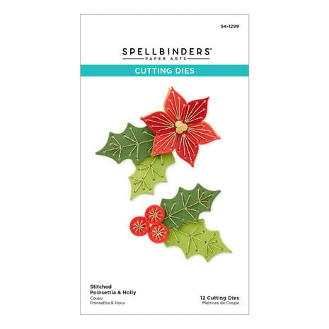 Spellbinders Stitched for Christmas Stitched Poinsettia & Holly Dies (S4-1299) Spellbinders Stitched for Christmas Stitched Poinsettia & Holly Dies (S4-1299)