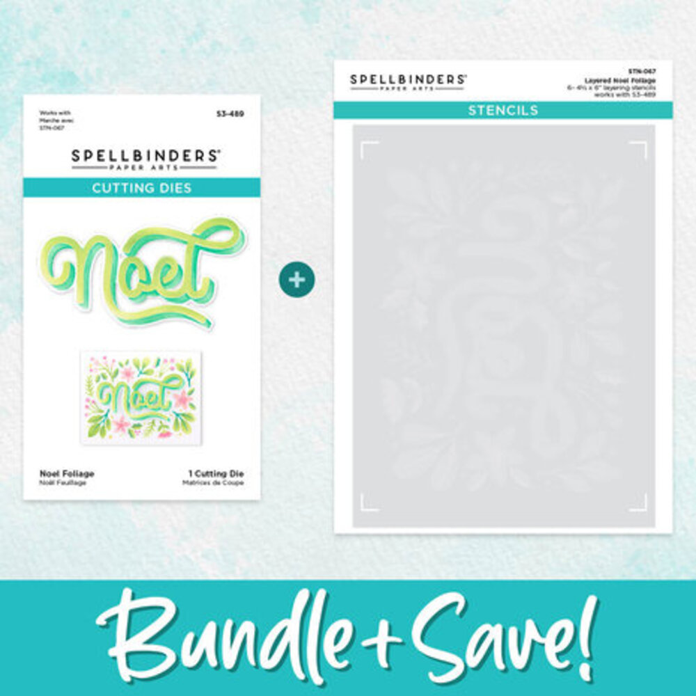 Spellbinders Layered Christmas Stencils Layered Noel Foliage Stencil & Die Bundle (BD-0777) Spellbinders Layered Christmas Stencils Layered Noel Foliage Stencil & Die Bundle (BD-0777)