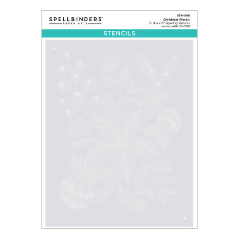 Spellbinders Classic Christmas Christmas Florals Stencil (STN-066) Spellbinders Classic Christmas Christmas Florals Stencil (STN-066)