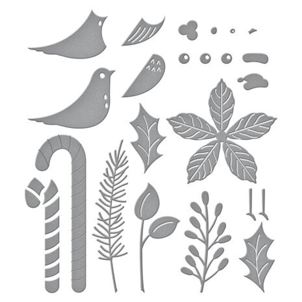 Spellbinders Classic Christmas Christmas Bird Poinsettia Dies (S4-1292)