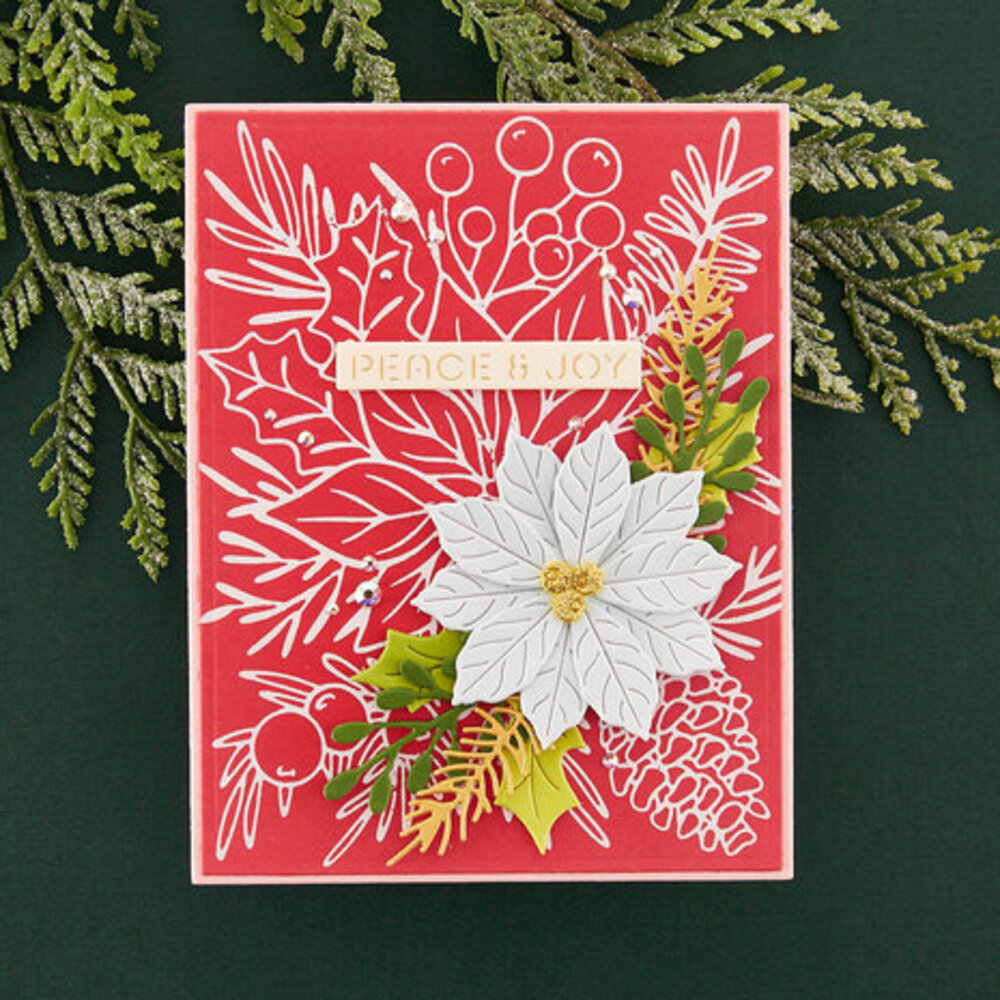 Spellbinders Classic Christmas Christmas Florals Die and Stencil Bundle (BD-0775)