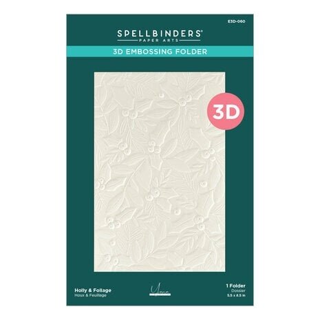Spellbinders De-Light-Ful Christmas Holly & Foliage 3D Embossing Folder (E3D-060) Spellbinders De-Light-Ful Christmas Holly & Foliage 3D Embossing Folder (E3D-060)