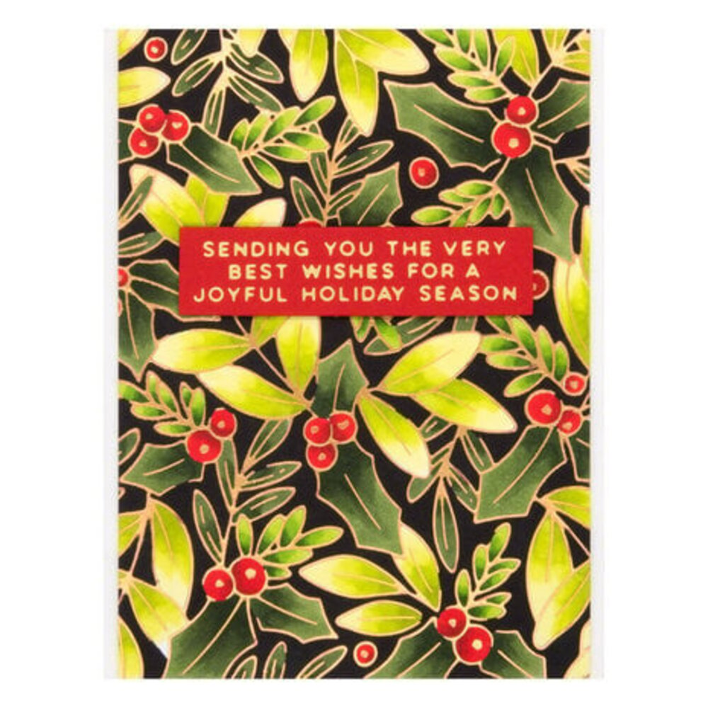 Spellbinders De-Light-Ful Christmas Holly Background Glimmer Hot Foil Plate (GLP-391)