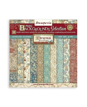 Stamperia Christmas Greetings Maxi Background 12x12 Inch Paper Pack SBBL138) Stamperia Christmas Greetings Maxi Background 12x12 Inch Paper Pack SBBL138)