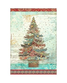 Stamperia Christmas Greetings Tree Rice Paper A4 (DFSA4792) Stamperia Christmas Greetings Tree Rice Paper A4 (DFSA4792)