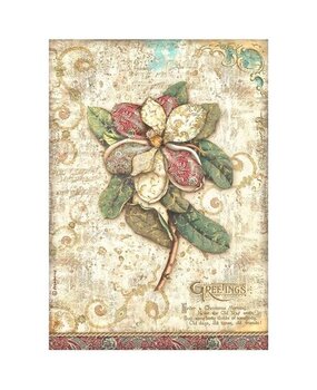 Stamperia Christmas Greetings Flower Rice Paper A4 (DFSA4794) Stamperia Christmas Greetings Flower Rice Paper A4 (DFSA4794)