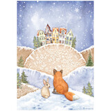 Stamperia Winter Valley Fox and Bunny Rice Paper A4 (DFSA4797)