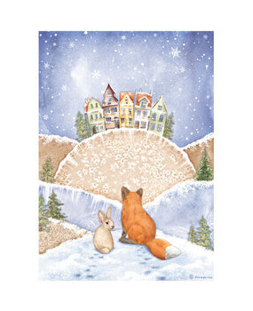 Stamperia Winter Valley Fox and Bunny Rice Paper A4 (DFSA4797) Stamperia Winter Valley Fox and Bunny Rice Paper A4 (DFSA4797)