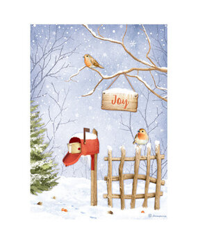 Stamperia Winter Valley Joy Birds Rice Paper A4 (DFSA4798) Stamperia Winter Valley Joy Birds Rice Paper A4 (DFSA4798)