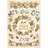 Stamperia Winter Valley Family Garlands Rice Paper A4 (DFSA4801)
