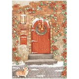 Stamperia All Around Christmas Red Door Rice Paper A4 (DFSA4804)*