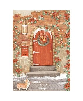 Stamperia All Around Christmas Red Door Rice Paper A4 (DFSA4804)* Stamperia All Around Christmas Red Door Rice Paper A4 (DFSA4804)*