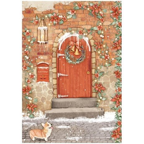 Stamperia All Around Christmas Red Door Rice Paper A4 (DFSA4804) Stamperia All Around Christmas Red Door Rice Paper A4 (DFSA4804)