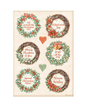 Stamperia All Around Christmas Garlands Rice Paper A4 (DFSA4805)* Stamperia All Around Christmas Garlands Rice Paper A4 (DFSA4805)*