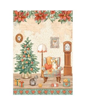 Stamperia All Around Christmas Sweet Room Rice Paper A4 (DFSA4807)* Stamperia All Around Christmas Sweet Room Rice Paper A4 (DFSA4807)*