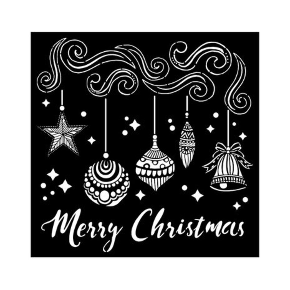Stamperia Christmas Thick Stencil 18x18cm Merry Christmas Bells (KSTDQ88)