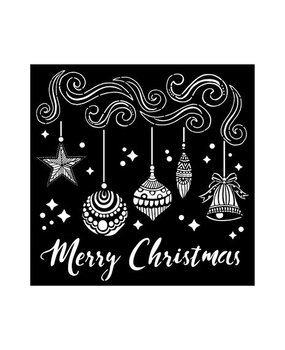 Stamperia Christmas Thick Stencil 18x18cm Merry Christmas Bells (KSTDQ88)