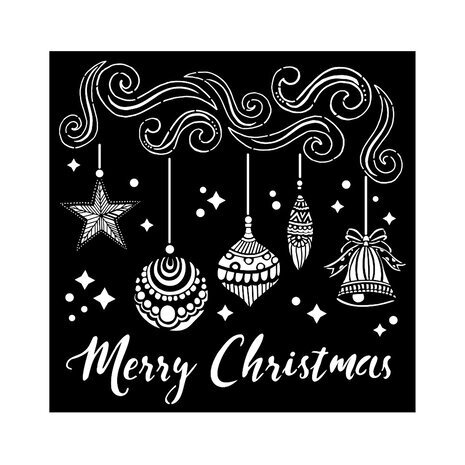 Stamperia Christmas Thick Stencil 18x18cm Merry Christmas Bells (KSTDQ88)