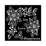 Stamperia Christmas Thick Stencil 18x18cm Christmas Joy, Love, Happiness (KSTDQ89)*