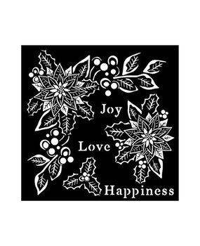 Stamperia Christmas Thick Stencil 18x18cm Christmas Joy, Love, Happiness (KSTDQ89)* Stamperia Christmas Thick Stencil 18x18cm Christmas Joy, Love, Happiness (KSTDQ89)*