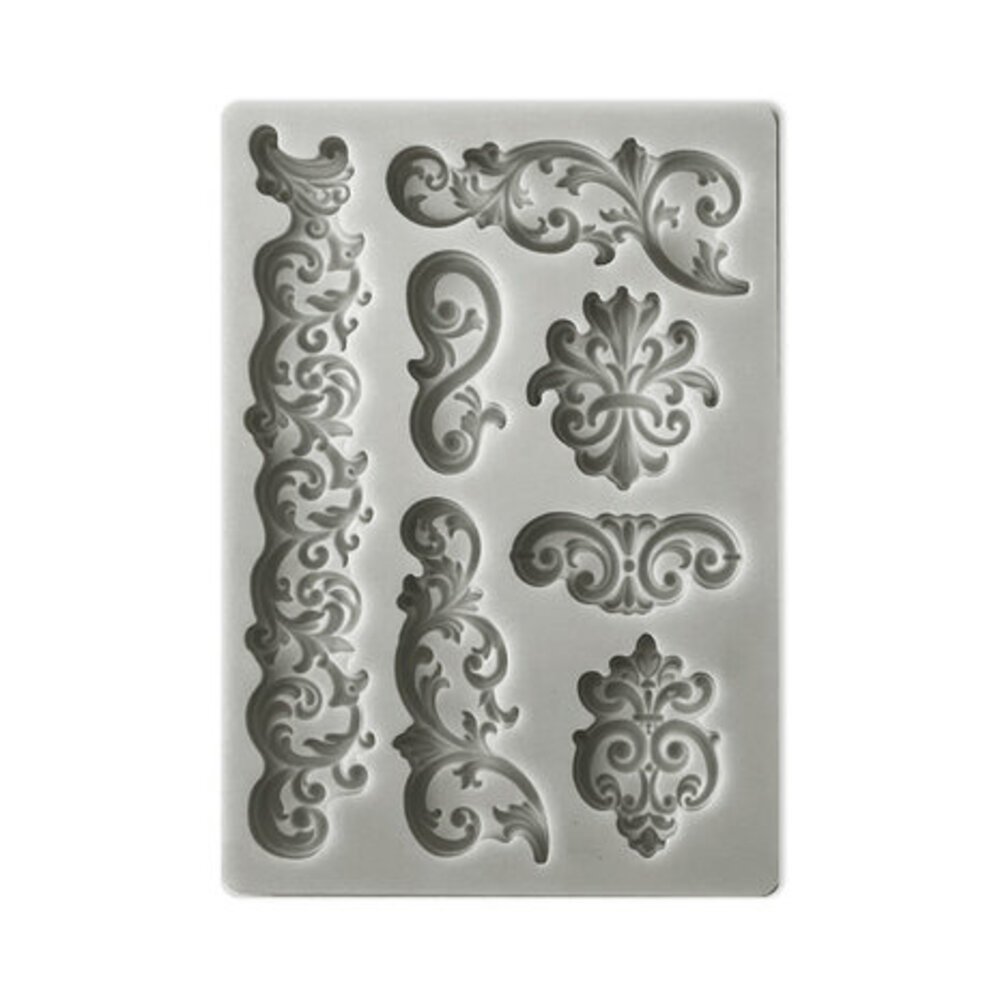 Stamperia Christmas Silicon Mould A6 Borders and Laces (KACM19)