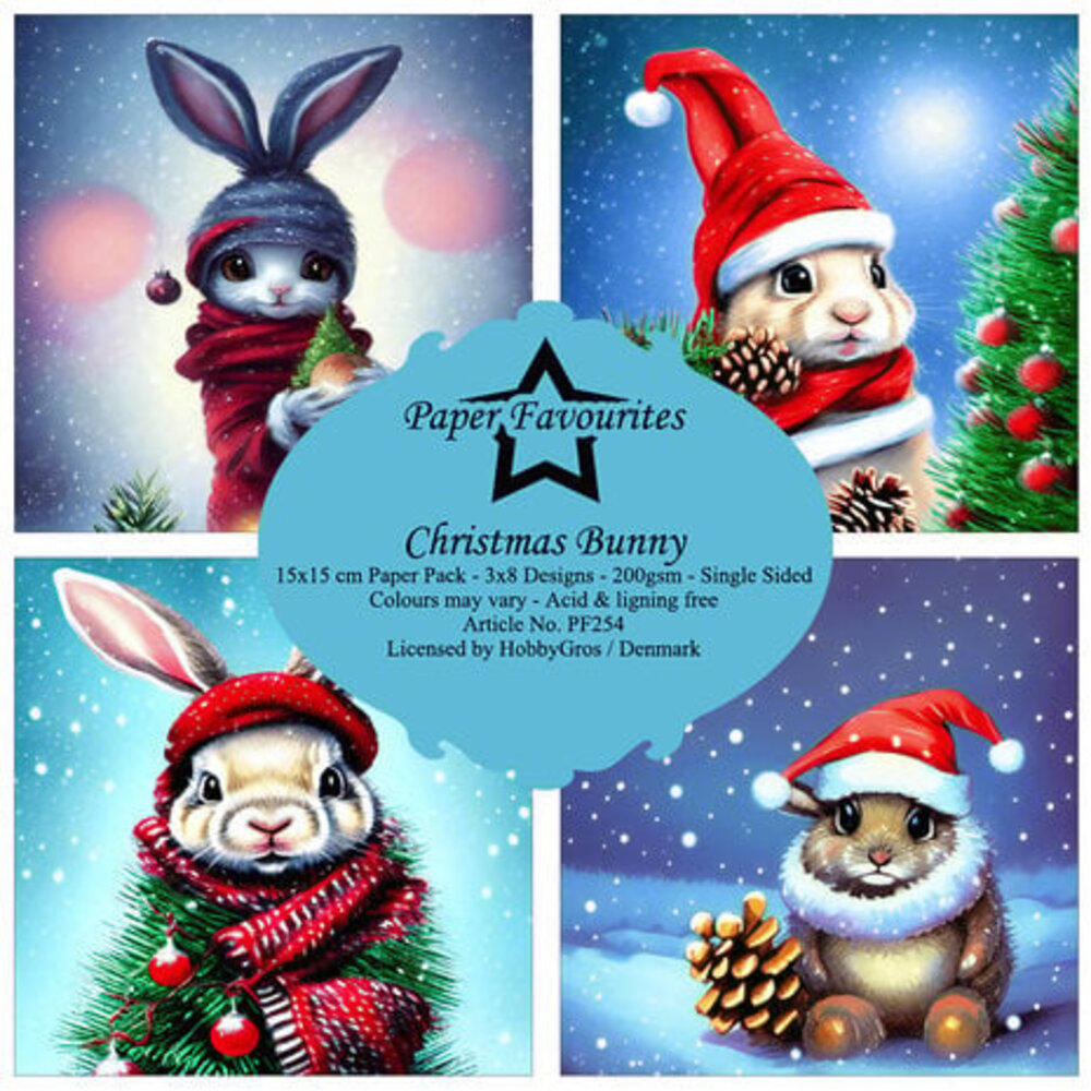 Paper Favourites Christmas Bunny 6x6 Inch Paper Pack (PF254) Paper Favourites Christmas Bunny 6x6 Inch Paper Pack (PF254)