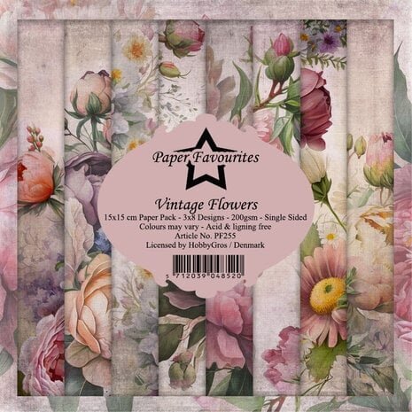 Paper Favourites Vintage Flowers 6x6 Inch Paper Pack (PF255)