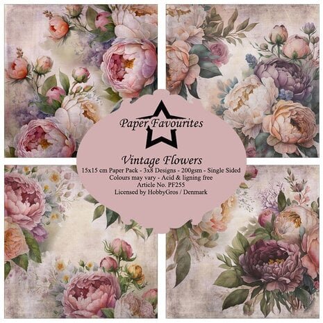 Paper Favourites Vintage Flowers 6x6 Inch Paper Pack (PF255)