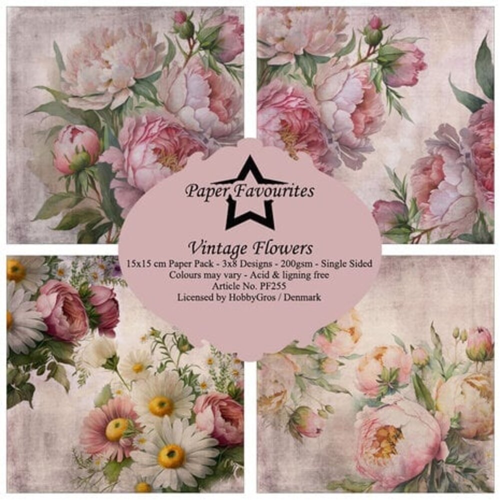 Paper Favourites Vintage Flowers 6x6 Inch Paper Pack (PF255)