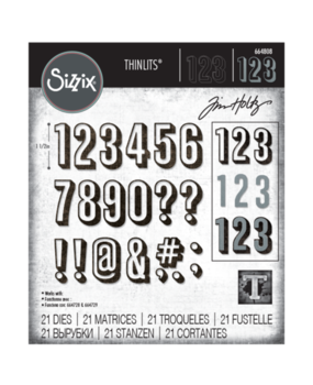 Sizzix Thinlits Die Set Alphanumeric Shadow Numbers (664808)