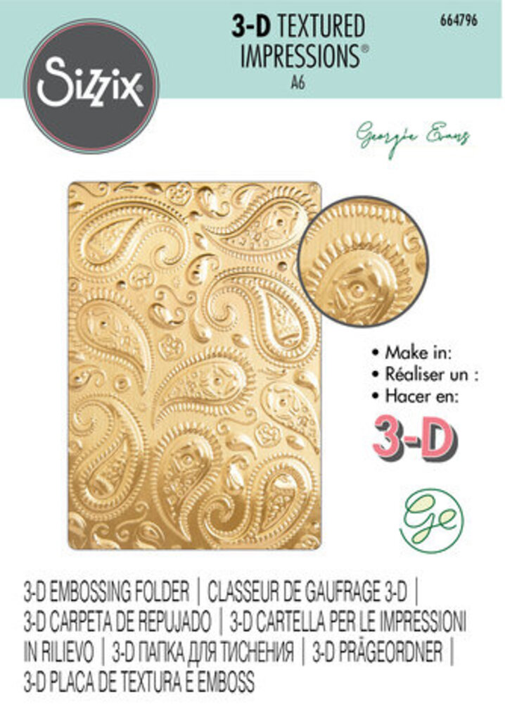 Sizzix 3D Texture Impressions Paisley (664796)