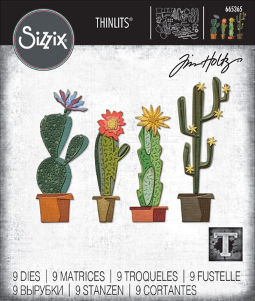 Sizzix Thinlits Die Set Funky Cactus (665365)