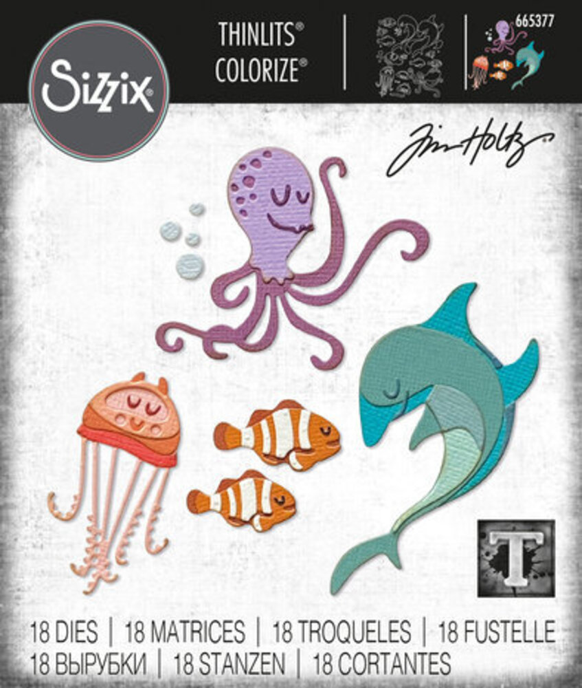 Sizzix Thinlits Die Set Under the sea #1 Colorize (665377) Sizzix Thinlits Die Set Under the sea #1 Colorize (665377)