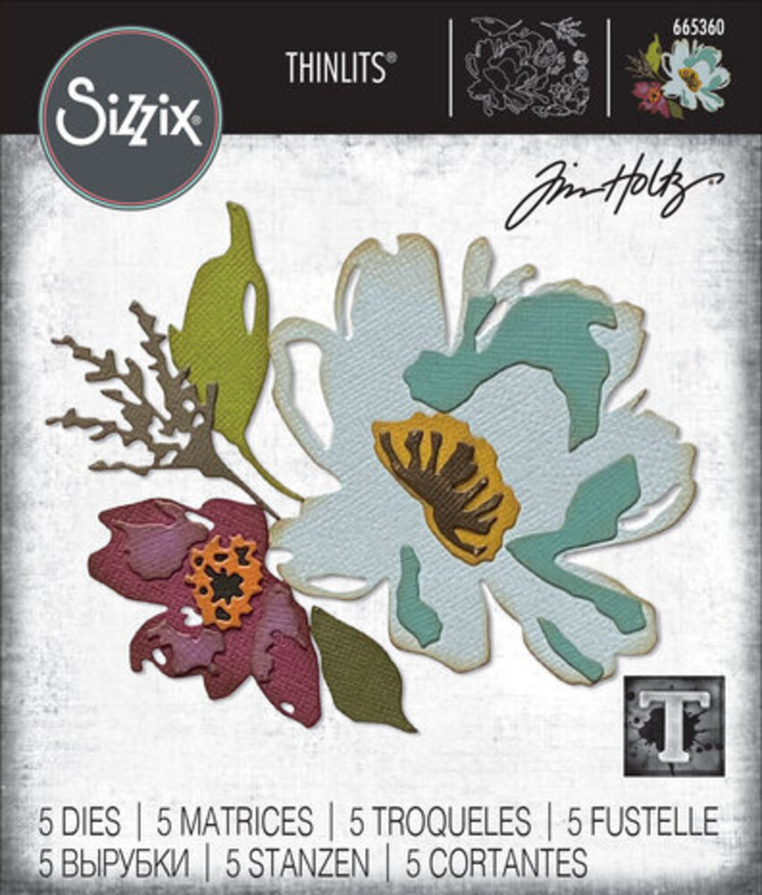 Sizzix Thinlits Die Set Brushstroke flowers #3 (665360)