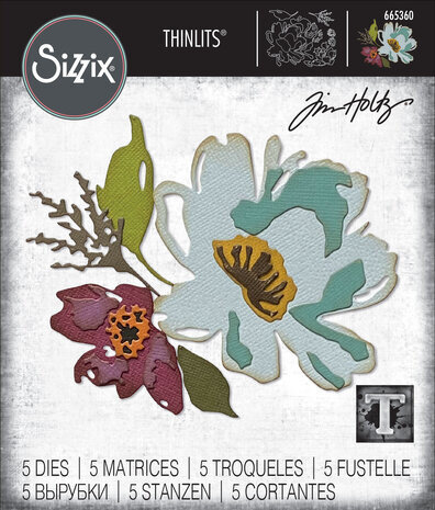 Sizzix Thinlits Die Set Brushstroke flowers #3 (665360)