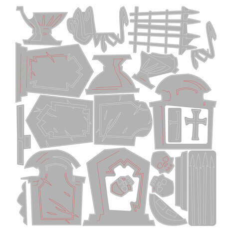 Sizzix Thinlits Die Set Graveyard (666383)