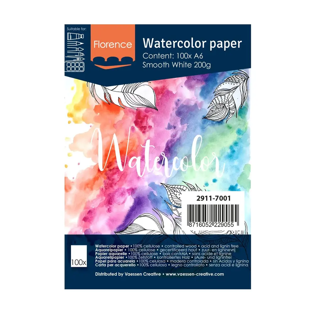 Vaessen Creative Florance Smooth Intense Aquarelpapier A6 100pcs (2911-7001)