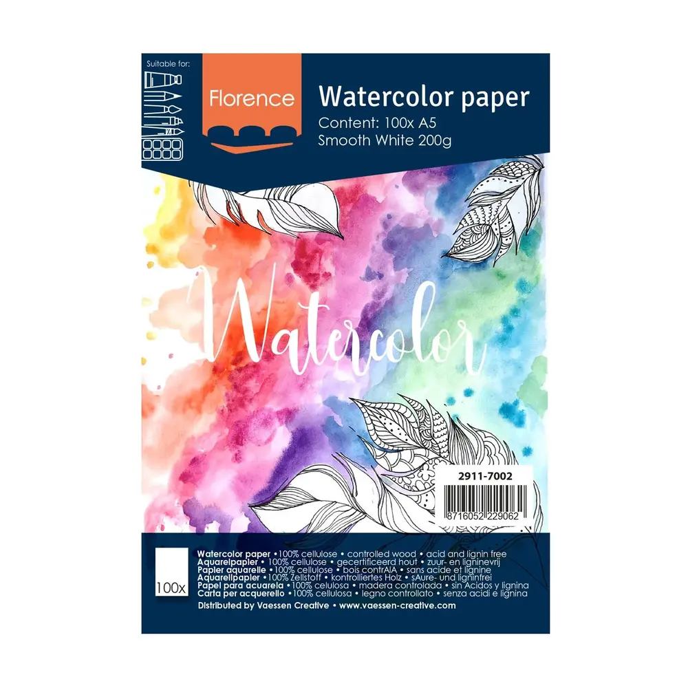 Vaessen Creative Florance Smooth Intense Aquarelpapier A5 100pcs (2911-7002)