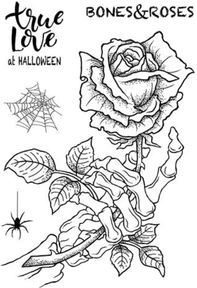 Woodware Bones & Rose Clear Stamps (JGS841)