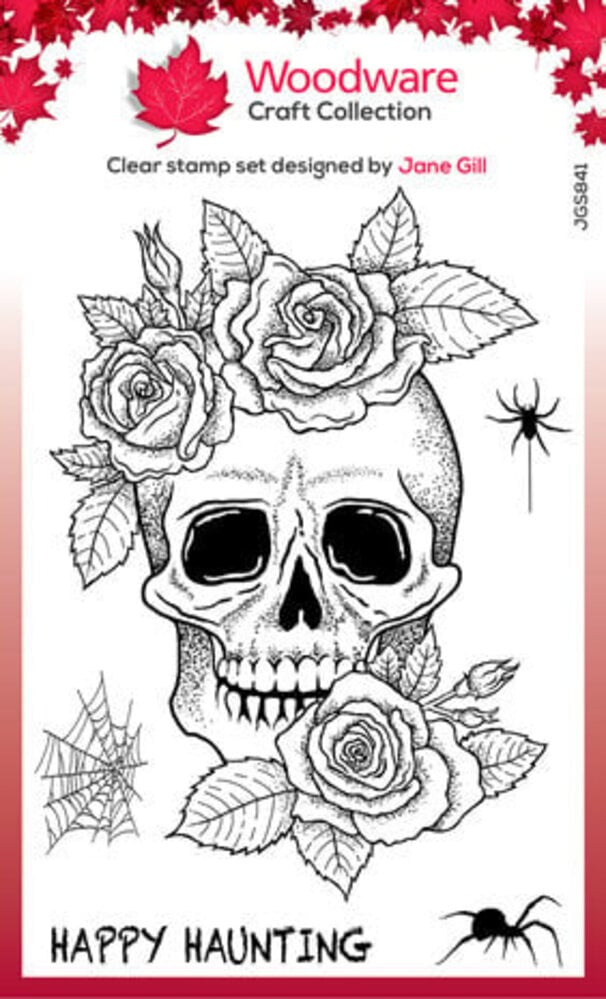 Woodware Skull & Roses Clear Stamps (JGS842) Woodware Skull & Roses Clear Stamps (JGS842)
